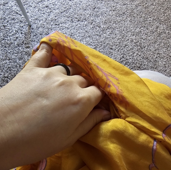 Vanessa Virginia Anthro Maximalist Silk Floral Cottagecore Boho midi dres sz L - Picture 10 of 10